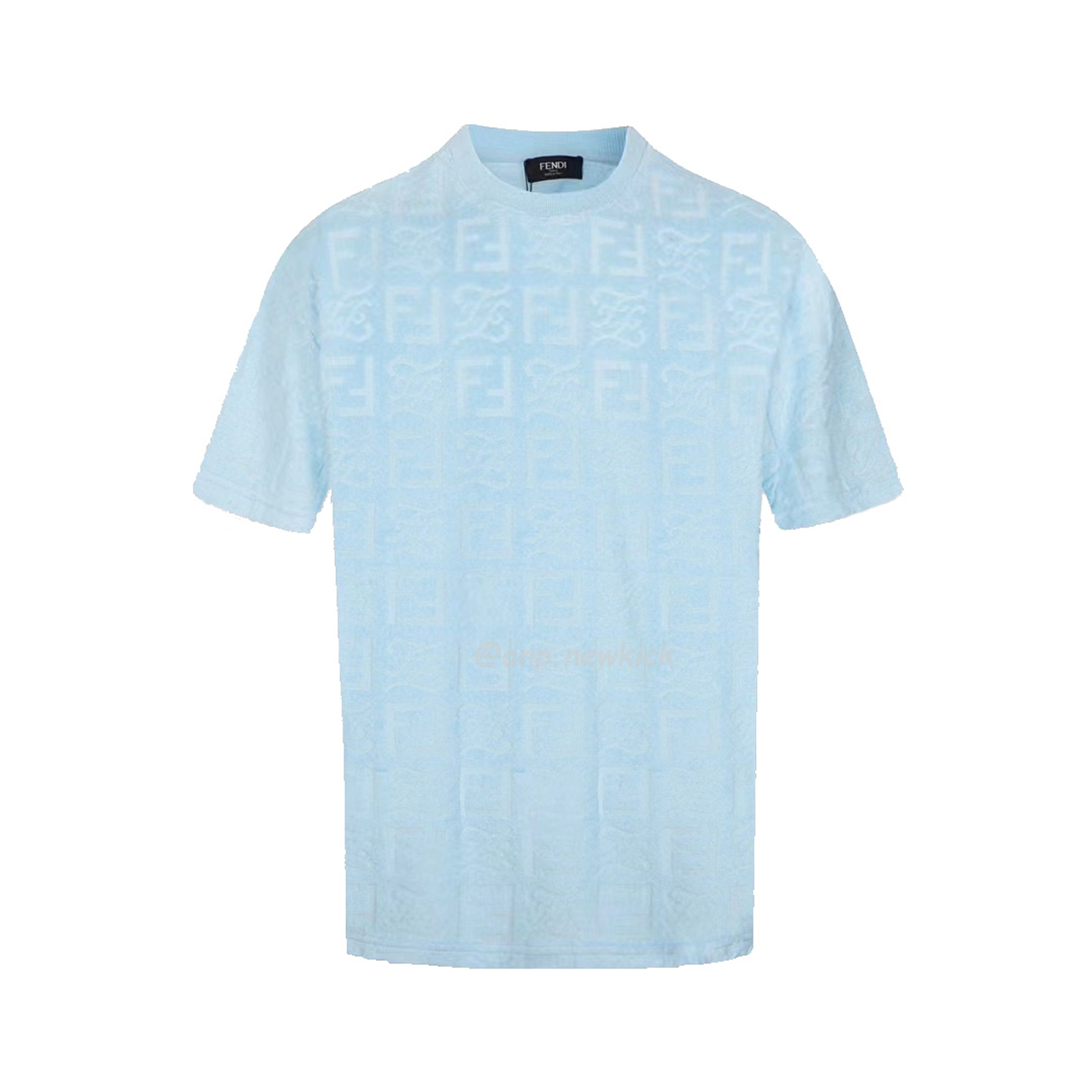 Fendi By Marc Jacobs Jersey Short Sleeved Crew Neck T Shirt White Blue Black Ss23 (3) - newkick.cc